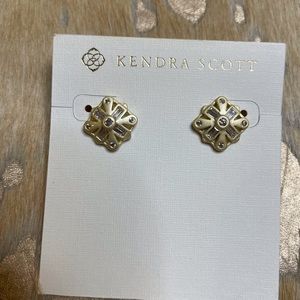 Kendra Scott gold and cz stud earrings